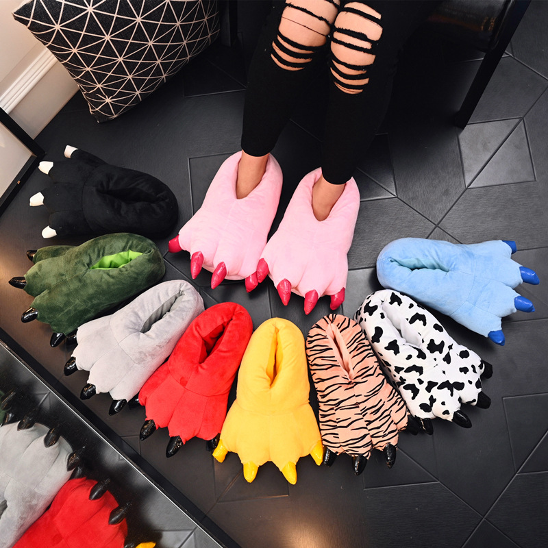 Kids Indoor Outdoor Slippers - รองเท้าแตะลายกรงเล็บสัตว์สำหรับเด็ก5ถึง6 7 8 9 10 11