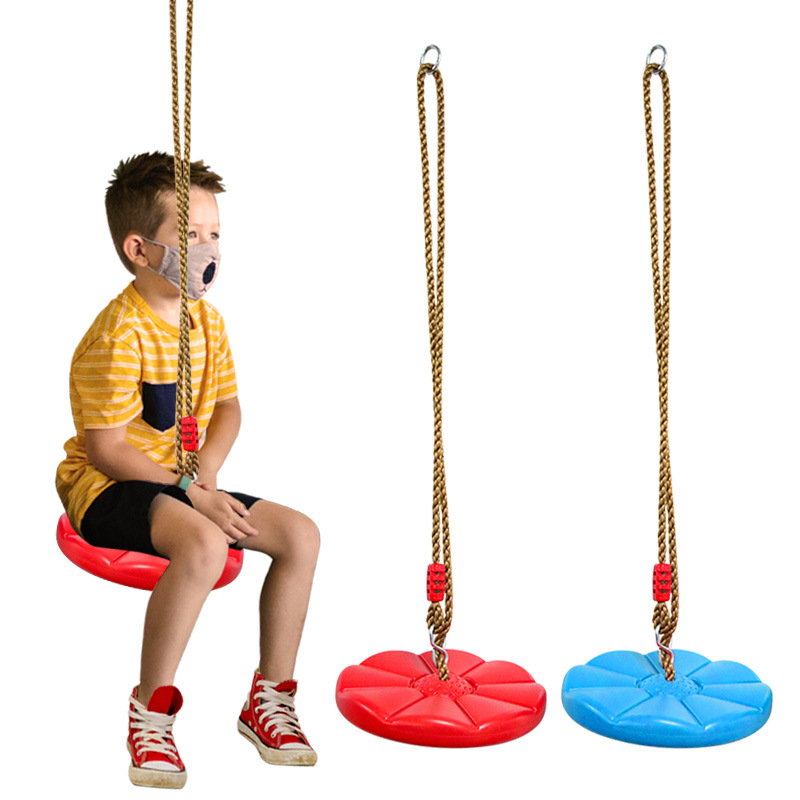 Kids Outdoor Seating - เด็ก Disc Swing เด็กกีฬาในร่มและกลางแจ้งสีแดงสีฟ้าหนาแปดเหลี่ยมกลีบ Swing แขวน