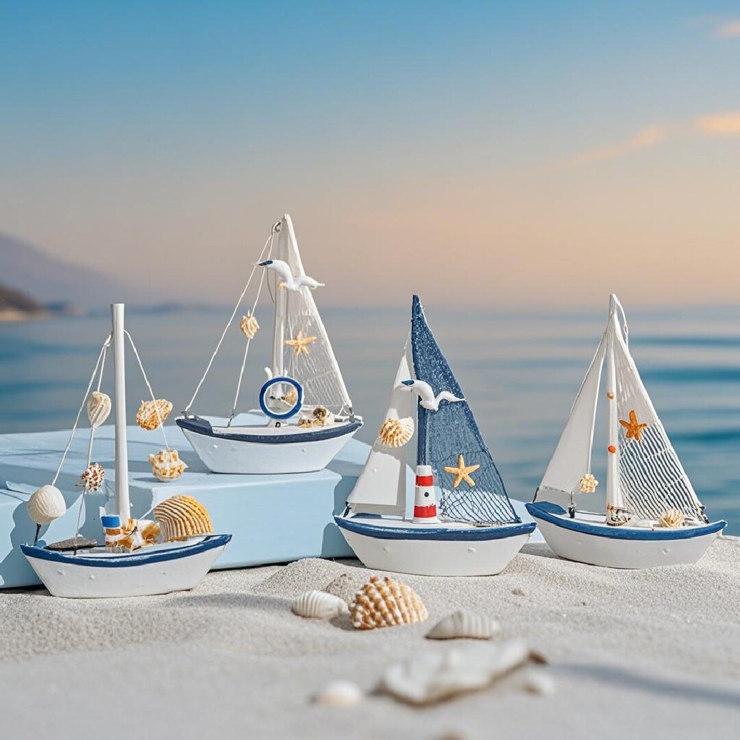 Kids Outdoor Chair - MINI Nautical สไตล์ไม้เรือใบเรือ-Nautical Blue CRAFT เครื่องประดับสําหรับงานปาร์ตี้หน้าแรกตกแต่งห้อง