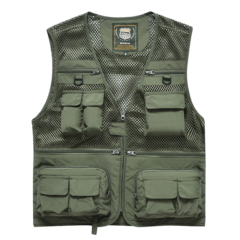 Kids Outdoor Jacket - ใหม่กลางแจ้งหลายกระเป๋าเสื้อกั๊กการถ่ายภาพตกปลาเสื้อกั๊กผู้ชายไหล่ตาข่ายเสื้อกั๊กเสื้อแจ็คเก็ตบาง