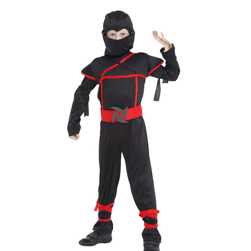 Kids Outdoor Ninja Warrior Course - เด็กฮาโลวีนนินจาเครื่องแต่งกายชายหญิงคอสเพลย์แฟนซีชุดเครื่องแต่งกาย (ไม่มีดาบ)