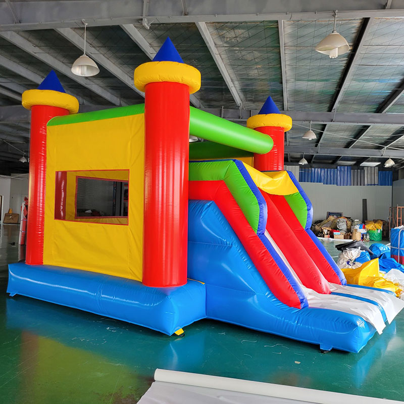 Kids Outdoor Jumping Castle - บ้านตีกลับพร้อมปราสาทกระโดดสไลด์ บ้านเด้งสําหรับเด็ก เช่าปาร์ตี้กลางแจ้ง รวมถึงเครื่องเป่าลมฟรี