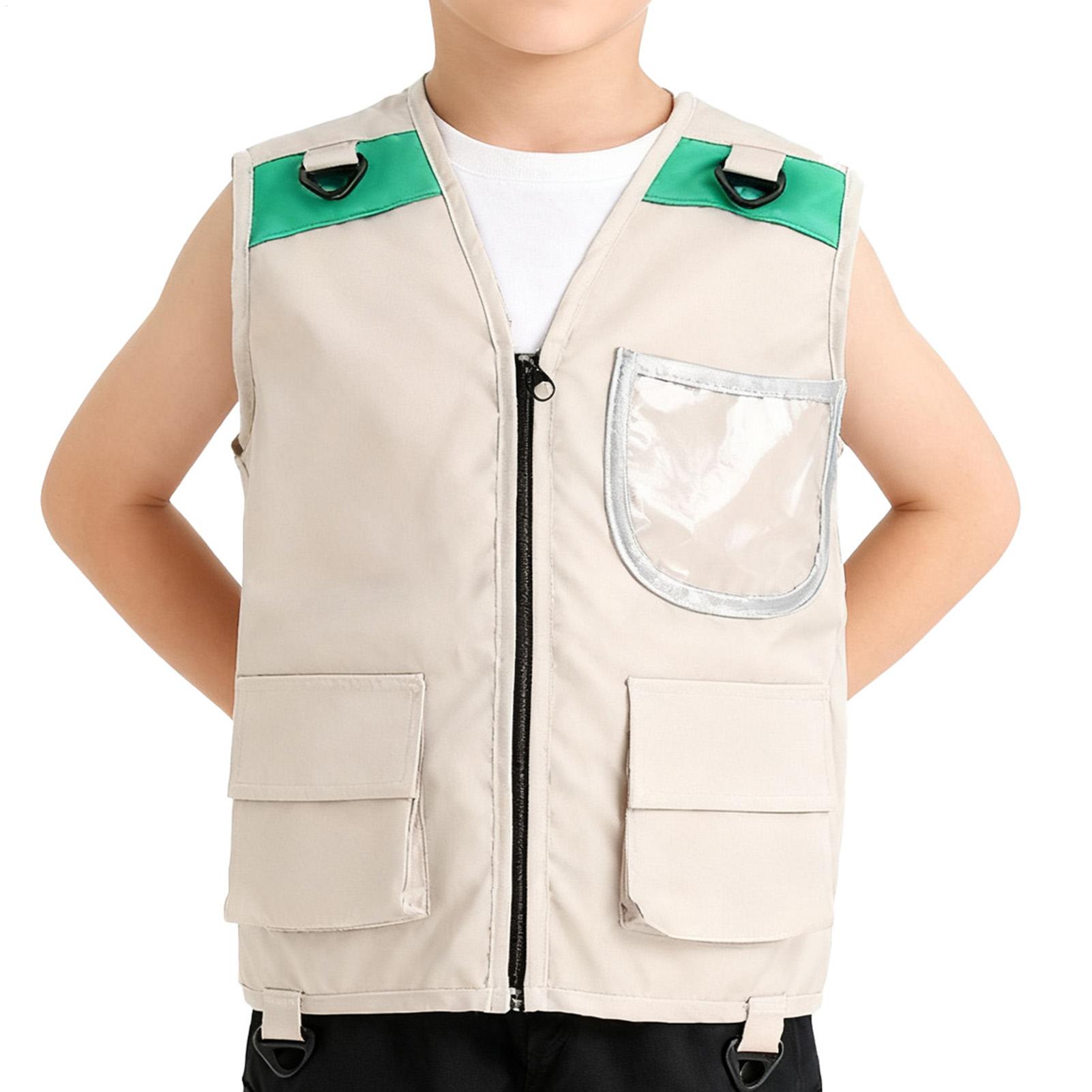 Kids Outdoor Vest - ชุดเสื้อกั๊กนักสำรวจสำหรับเด็ก ชุดเสื้อกั๊กซาฟารีสำหรับเด็กผู้ชาย ชุดอุปกรณ์ผจญภัยกลางแจ้งสำหรับเด็กเล็ก ชุดแต่งกายสำหรับเล่นบทบาทสมมติ