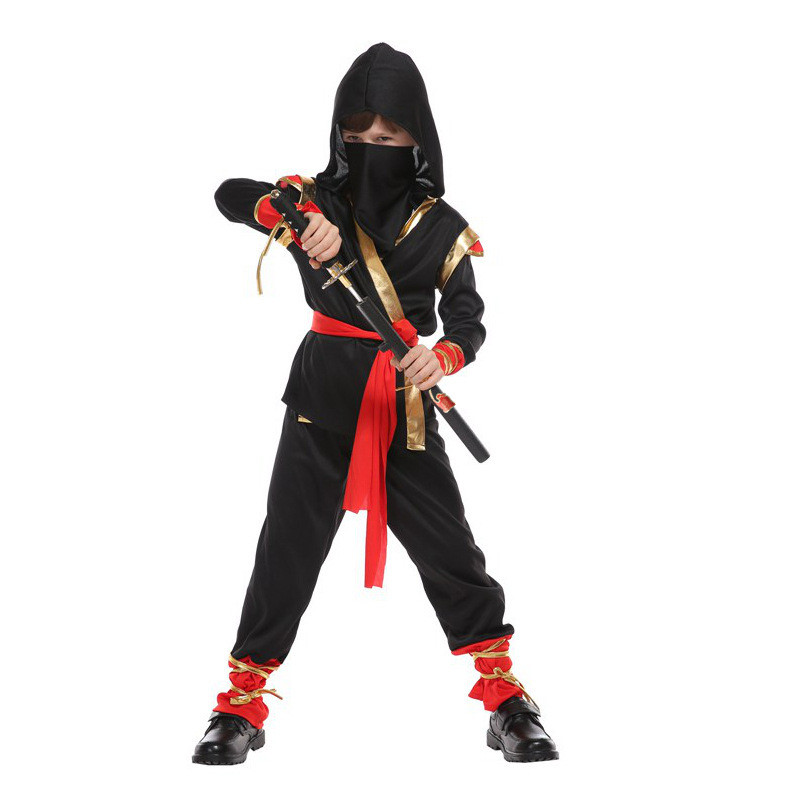 Kids Outdoor Ninja Warrior Course - Carnival เด็กนินจาเครื่องแต่งกายเล่นบทบาท Assassin SAMURAI Warrior Hooded
