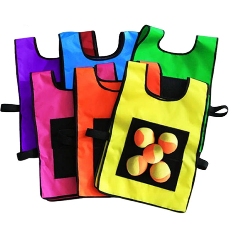 Kids Outdoor Vest - เสื้อกั๊กติดลูกบอลสำหรับเด็ก พร้อมลูกบอล 5 ลูก ของเล่นกีฬากลางแจ้ง ออกกำลังกาย