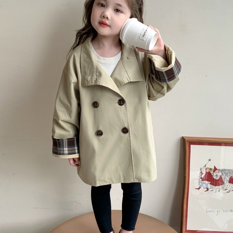Kids Outdoor Jacket - เสื้อโค้ทเด็กผู้หญิง เสื้อแจ็คเก็ตกันลม ผ้าฝ้าย 2026 วินเทจ ฤดูใบไม้ผลิ