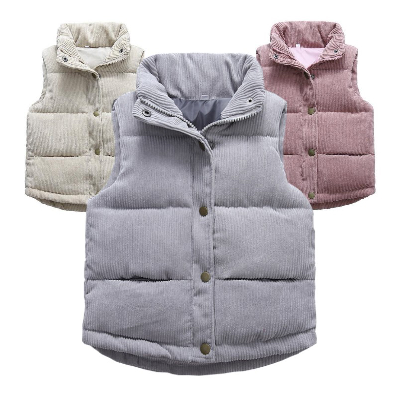 Kids Outdoor Jacket - เสื้อกั๊กผ้าลูกฟูกสำหรับเด็กเด็กหญิงเด็กชายใหม่แจ็กเก็ตอุ่นหนาเสื้อกั๊กสำหรับเด็กฤดูใบไม้ร่วงกลางแจ้งฤดูหนาว busana Casual กีฬาใหม่