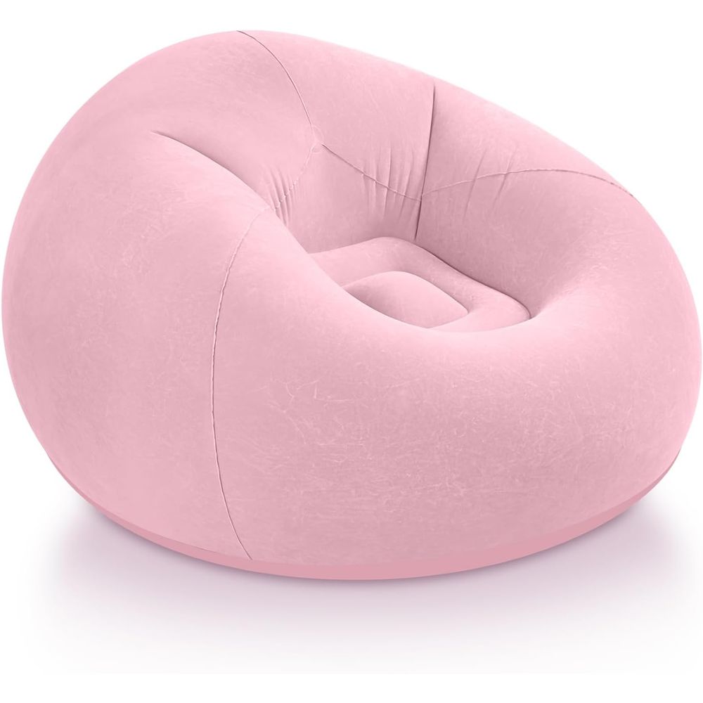 Kids Outdoor Seating - เก้าอี้บีนแบ็กเป่าลม สีชมพู | โซฟาพกพาสำหรับผู้ใหญ่และเด็ก, ที่นั่งชมหนังกลางแจ้ง, เก้าอี้พักผ่อนในห้องเรียน,