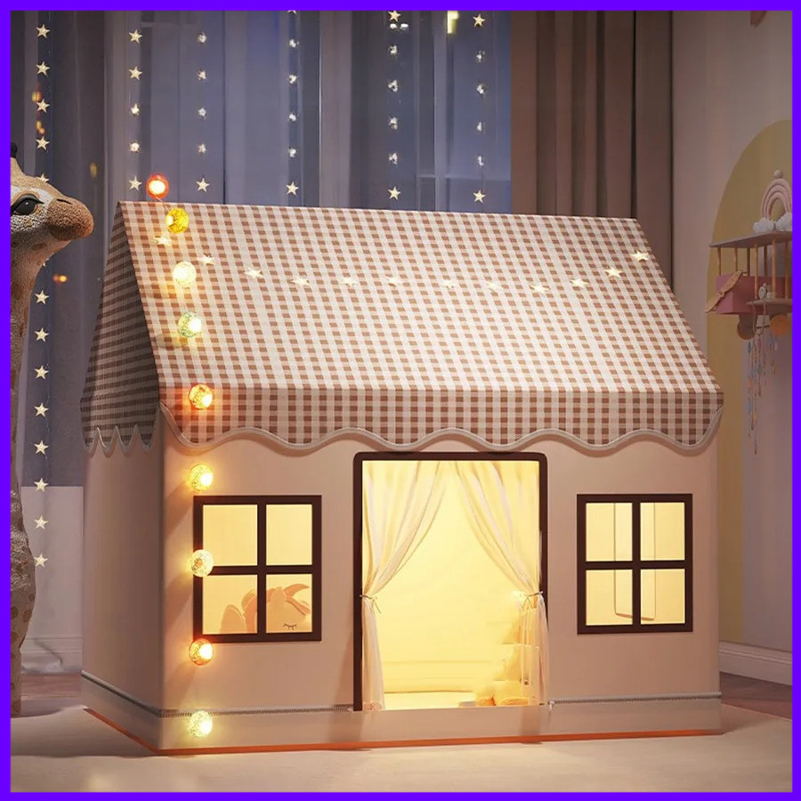 Kids Outdoor Wendy House - เต็นท์ของเล่นเด็กพับได้ บ้านเด็กเล่นในร่มและกลางแจ้ง ปราสาทเจ้าหญิง ของเล่นเต็นท์สำหรับเด็กหญิง เด็กชาย ของขวัญคริสต์มาส