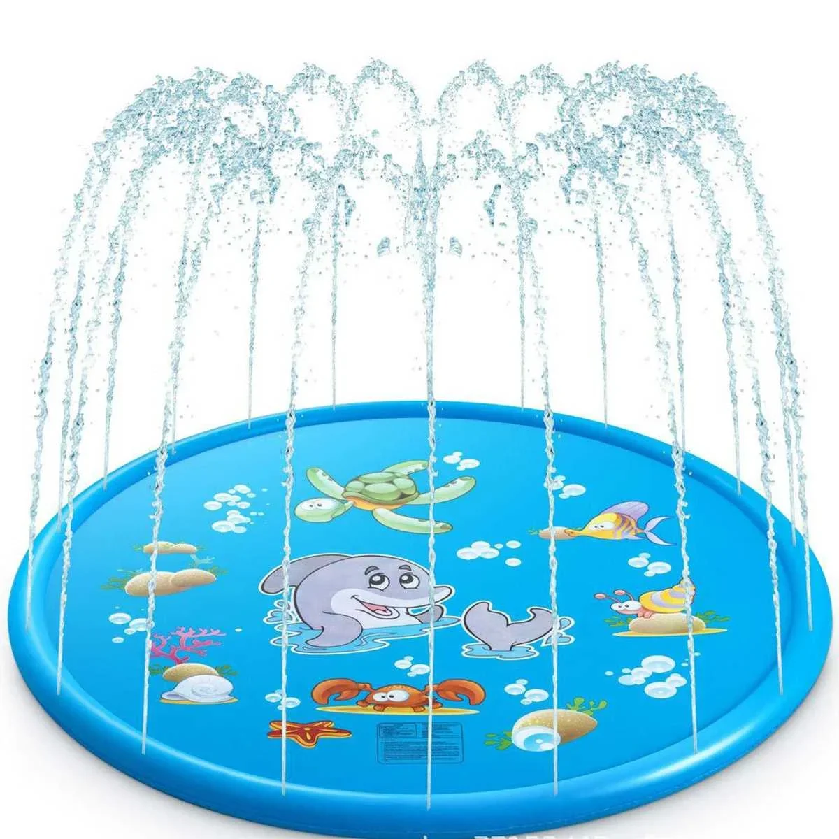Kids Outdoor Yard - ของเล่นเด็กกลางแจ้งขนาด 100/170 ซม. ของเล่นเป่าลมรูปวงกลมสำหรับเด็ก สระน้ำเล่นสาดน้ำ แผ่นรองพรมพ่นน้ำสำหรับสนามหญ้า