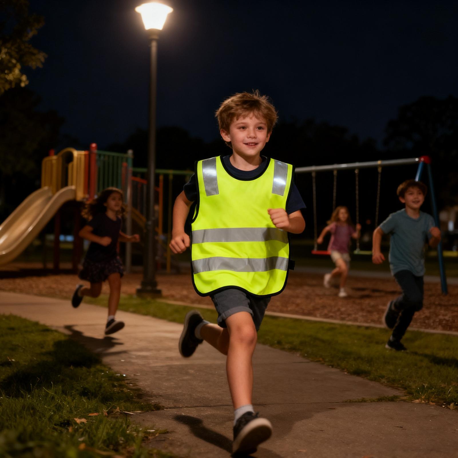 Kids Outdoor Vest - เสื้อกั๊กสะท้อนแสงสำหรับเด็ก 10 ชิ้น เสื้อผ้าสำหรับกิจกรรมกลางแจ้ง เสื้อกั๊กสะท้อนแสงมองเห็นได้ชัดเจน สำหรับปั่นจักรยาน