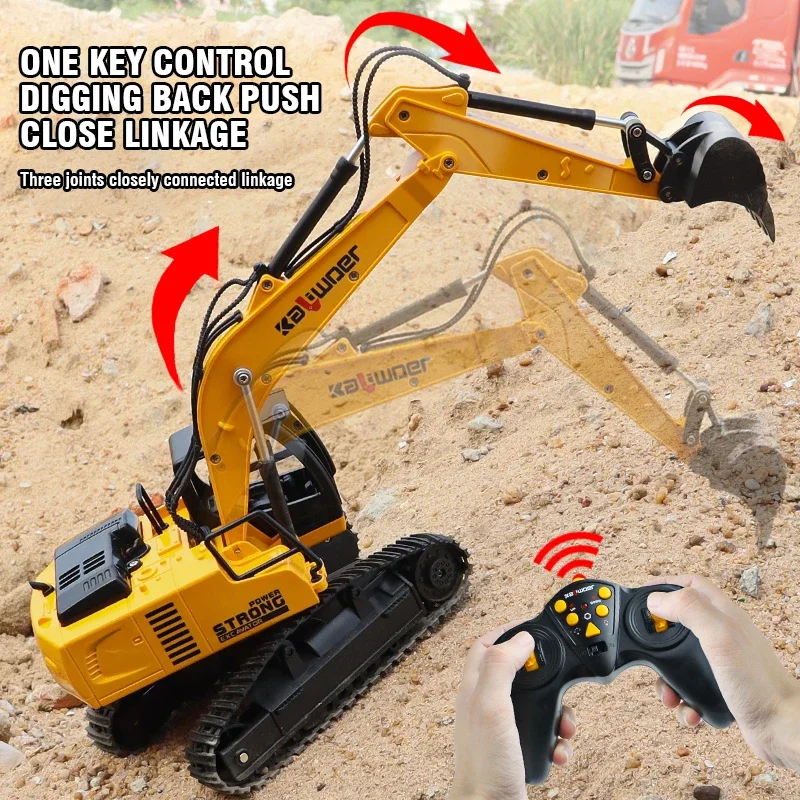 Kids Outdoor Digger - Huina Rc Excavator 1/24 9Ch รีโมทคอนโทรลรถยนต์รถบรรทุกรุ่นของเล่นพลาสติกจําลองรถก่อสร้างสําหรับเด็ก