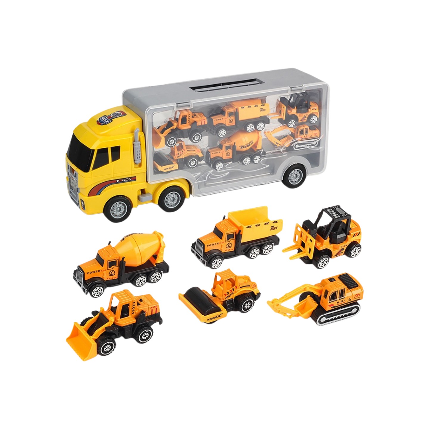 Kids Outdoor Digger - ชุดรถก่อสร้าง 10 คัน ผลิตจากโลหะผสมแบบหล่อขึ้นรูป รถบรรทุกขนาดเล็ก รถขุด