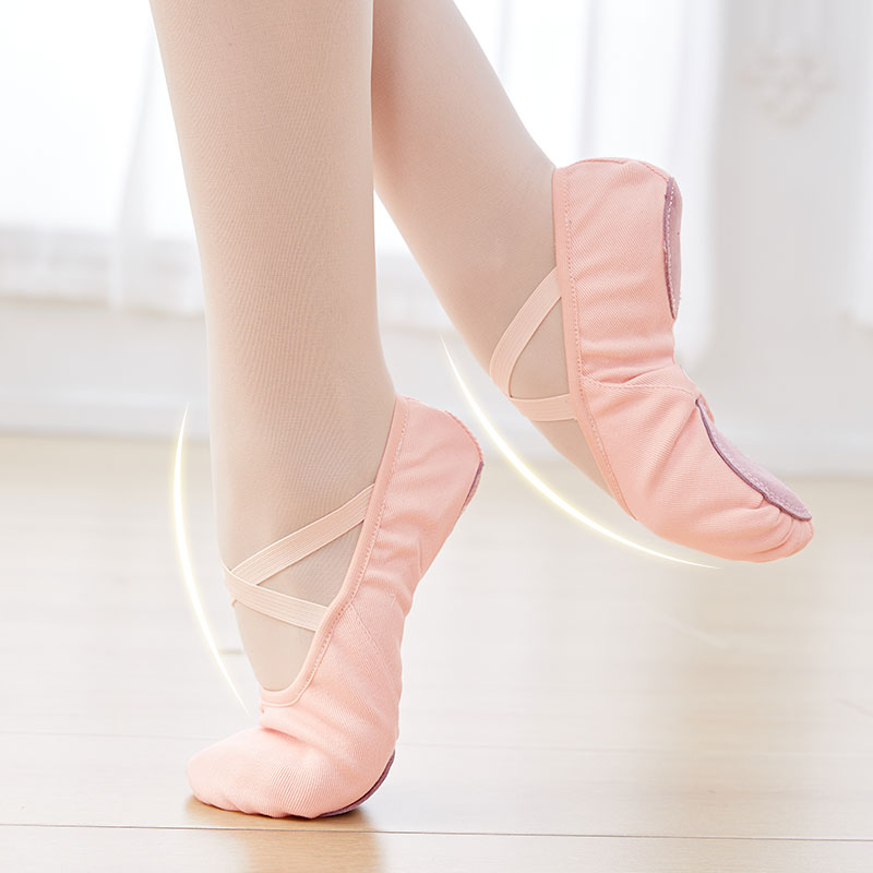 Kids Indoor Outdoor Slippers - ผู้หญิงรองเท้าบัลเล่ต์ยืดบัลเล่ต์ฟรี-ลูกไม้ผ้าใบเต้นรํารองเท้าแตะยืดหยุ่นแยก Soft Sole บัลเล่ต์เต้นรํารองเท้าสําหรับเด็ก