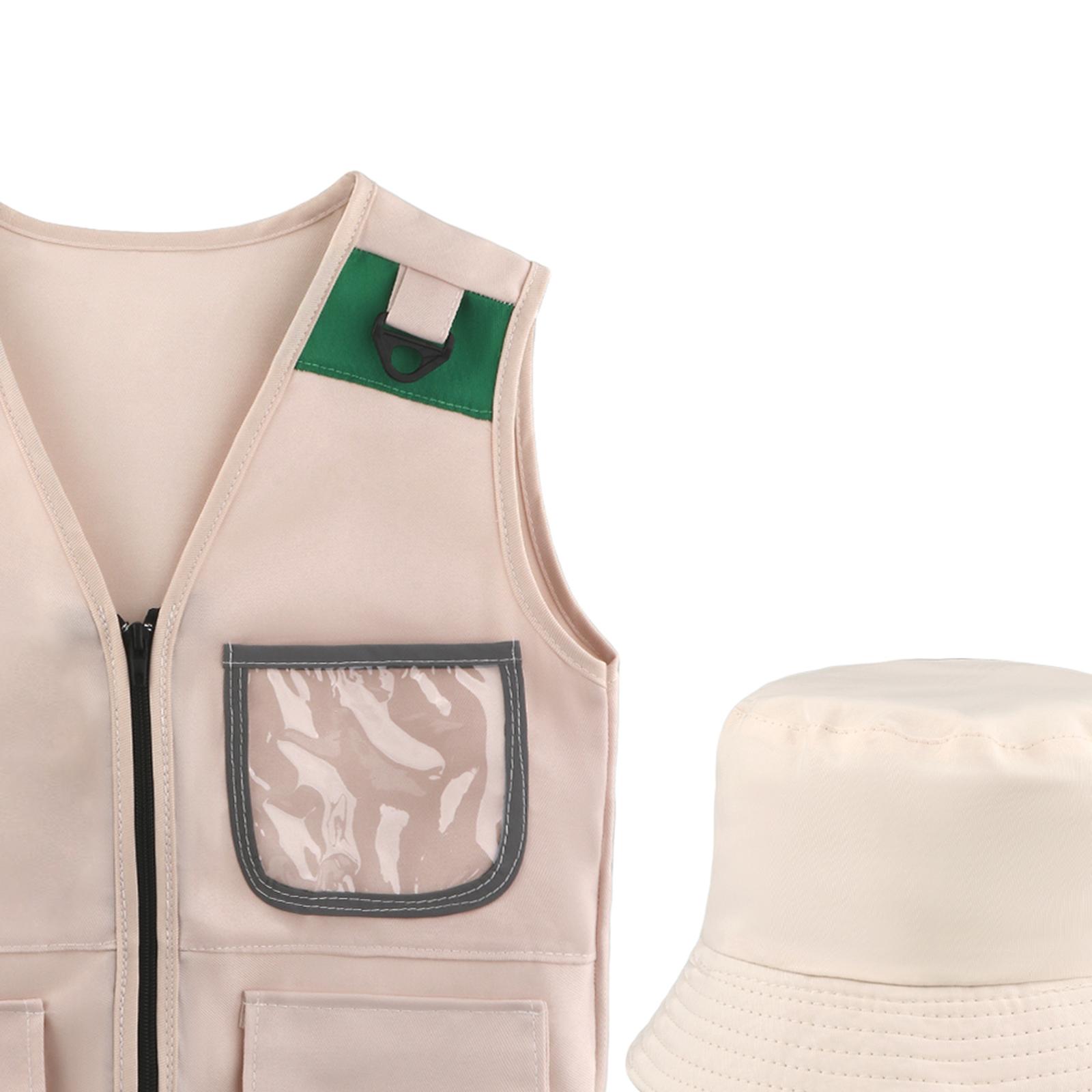 Kids Outdoor Vest - ชุดนักสำรวจ, ชุดสำรวจกลางแจ้งสำหรับเด็ก, เสื้อกั๊ก, หมวก, อุปกรณ์เสริมสำหรับเล่นบทบาทสมมติ, ของเล่นเด็ก,