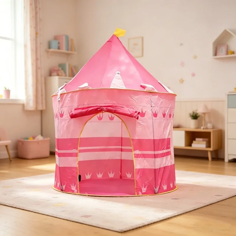 Kids Outdoor Wendy House - เต็นท์บ้านเด็กพับได้ สำหรับเล่นหรือตั้งแคมป์ พกพาสะดวก สีชมพู สีฟ้า สำหรับเด็กเล็ก