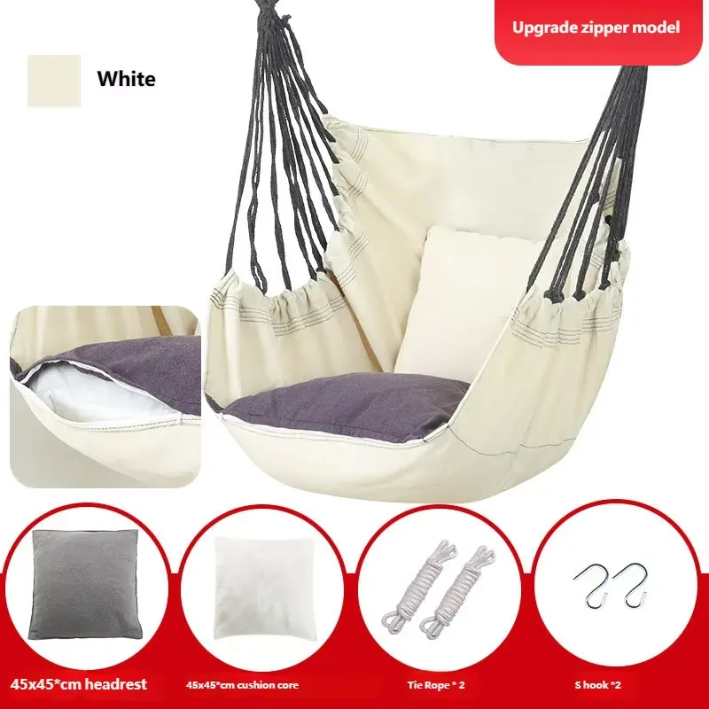 Kids Outdoor Chair - เก้าอี้ชิงช้าผ้าใบพร้อมหมอน สำหรับใช้ในร่มและกลางแจ้ง เหมาะสำหรับนักเรียน ผู้ใหญ่ เด็ก สวน