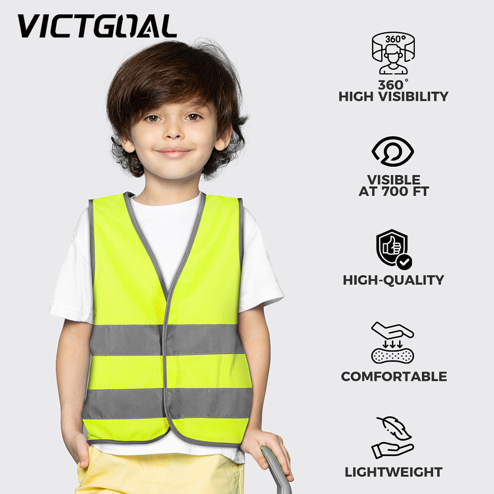 Kids Outdoor Vest - เด็กเสื้อกั๊กความปลอดภัยเสื้อผ้าสะท้อนแสงสําหรับเด็กการฝึกอบรมกีฬาป้องกันโรงเรียนกลางแจ้งแถบเรืองแสงการมองเห็นสูง