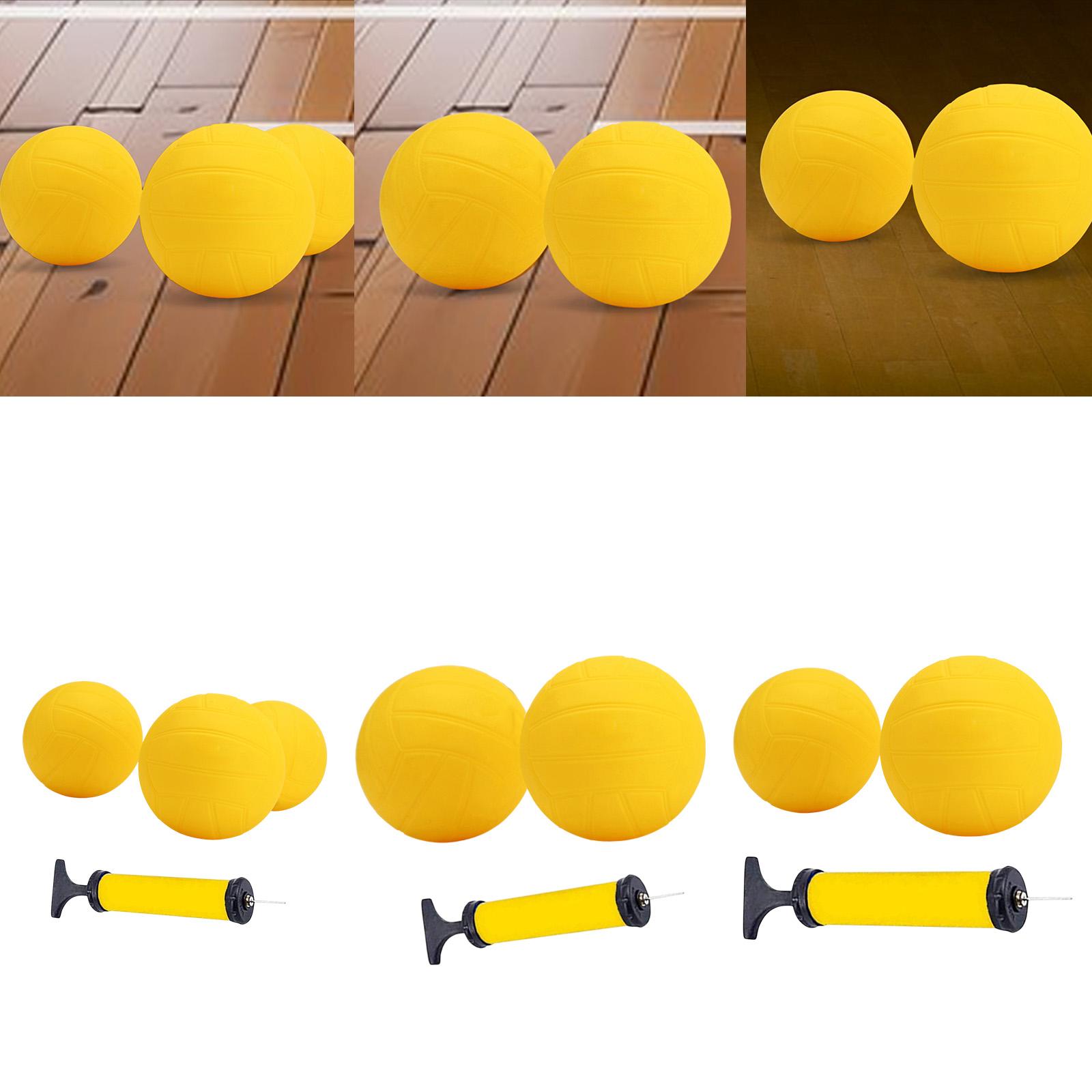 Kids Outdoor Volleyball - วอลเลย์บอลเป่าลมขนาดเล็ก สีเหลือง ทำจาก PVC พร้อมตาข่ายแบบวงกลม ของเล่นเด็กและผู้ใหญ่