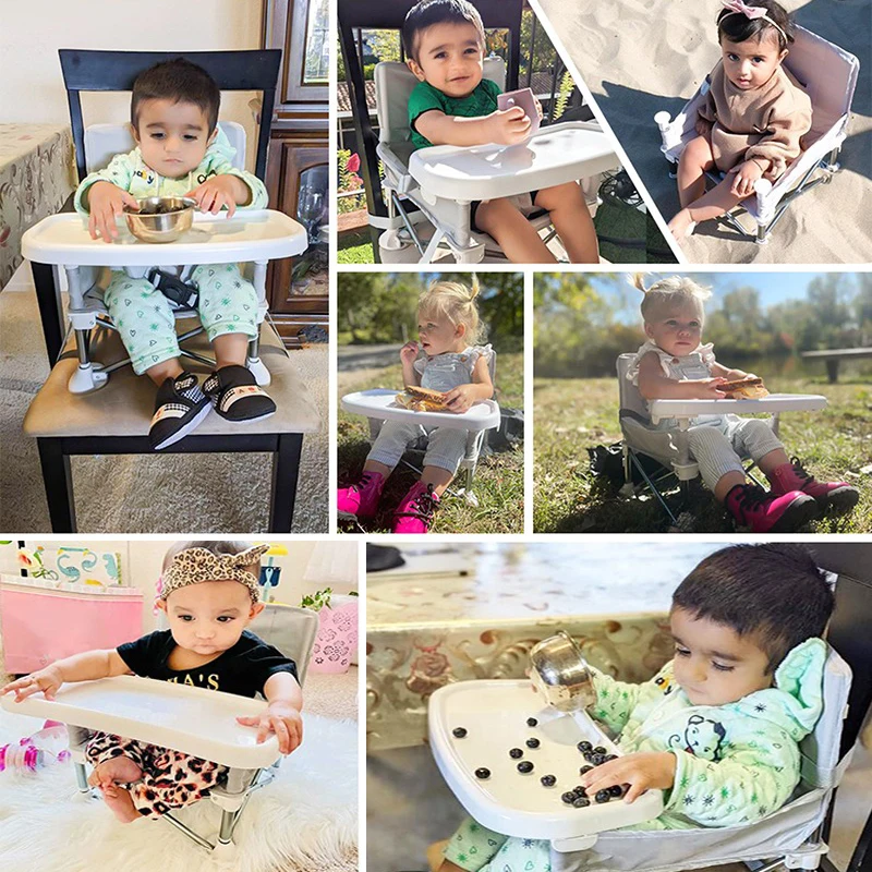 Kids Outdoor Chair - เก้าอี้เสริมสำหรับเด็กแบบพกพา พับได้ ใช้สำหรับทานอาหาร ท่องเที่ยว ใช้ได้ทั้งในบ้านและนอกบ้าน เช่น
