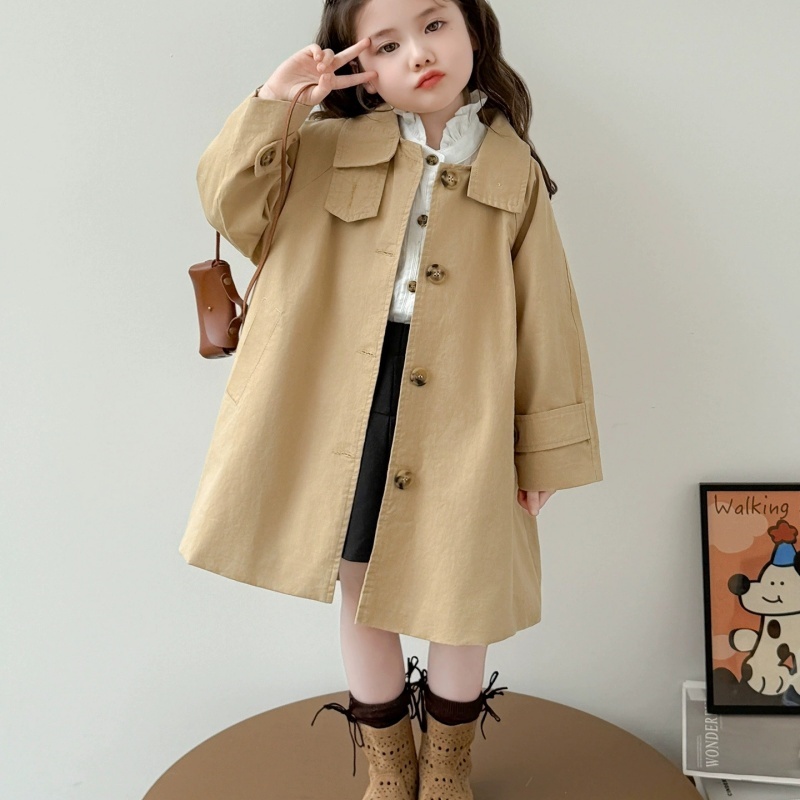 Kids Outdoor Jacket - เสื้อโค้ทเด็กผู้หญิง เสื้อแจ็คเก็ตกันลม ผ้าฝ้าย 2026 วินเทจ ฤดูใบไม้ผลิ