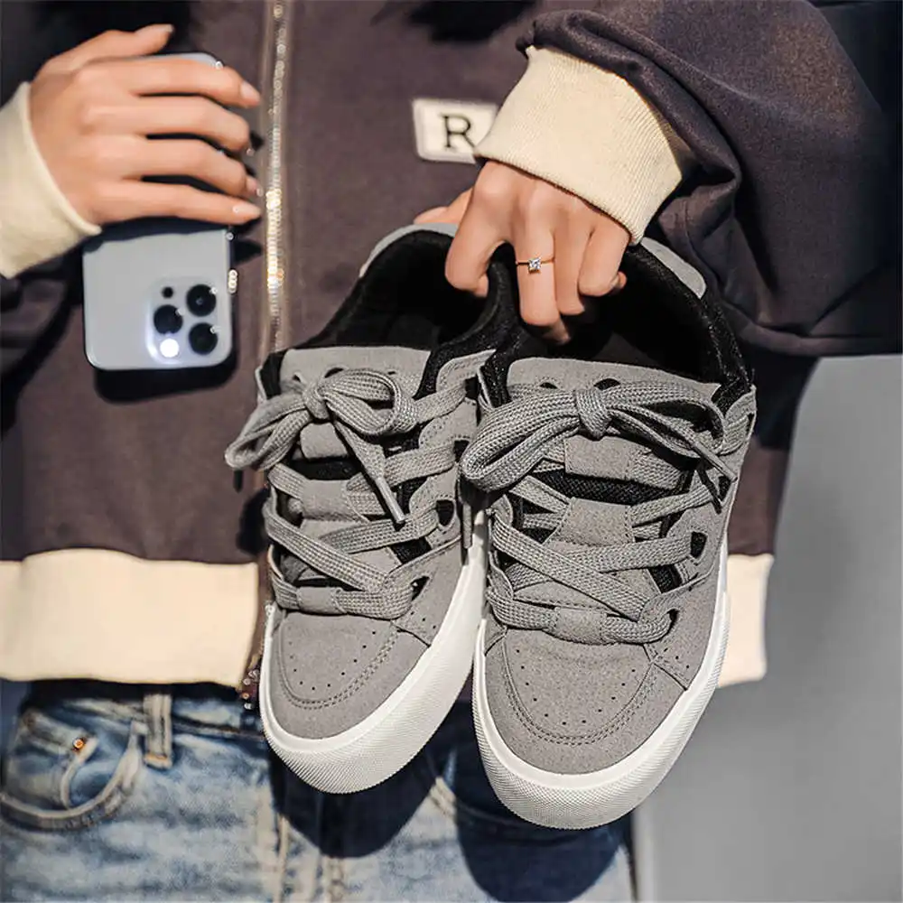Kids Outdoor Volleyball Shoes - กับ Lacing Hiphop ผู้หญิงรองเท้าสเก็ตบอร์ดวอลเลย์บอลรองเท้าผ้าใบสําหรับสตรี Beige Boot