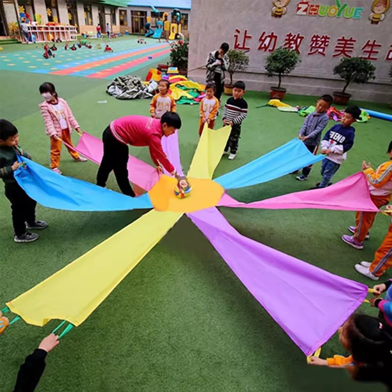 Kids Outdoor Wendy House - เต็นท์เกมเล่นกลางแจ้งของเล่นสำหรับเด็กสีรุ้งขนาดใหญ่ร่มเล่นกีฬายางกัดสำหรับเด็กสิ่งของทรงแปดเหลี่ยม