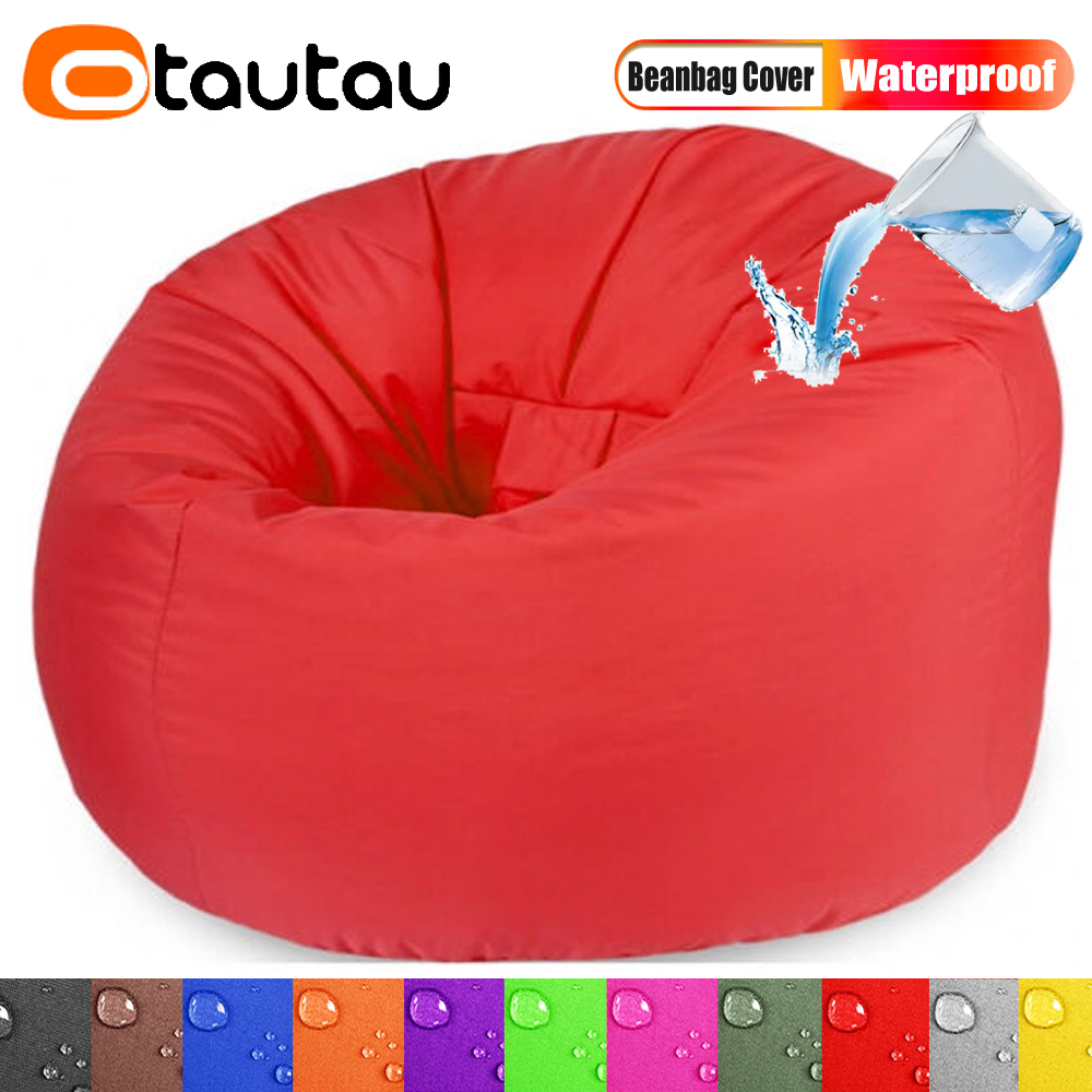 Kids Outdoor Lounge Chair With Umbrella - OTAUTAU กันน้ํากลางแจ้ง Bean Bag ไม่มีฟิลเลอร์ Garden