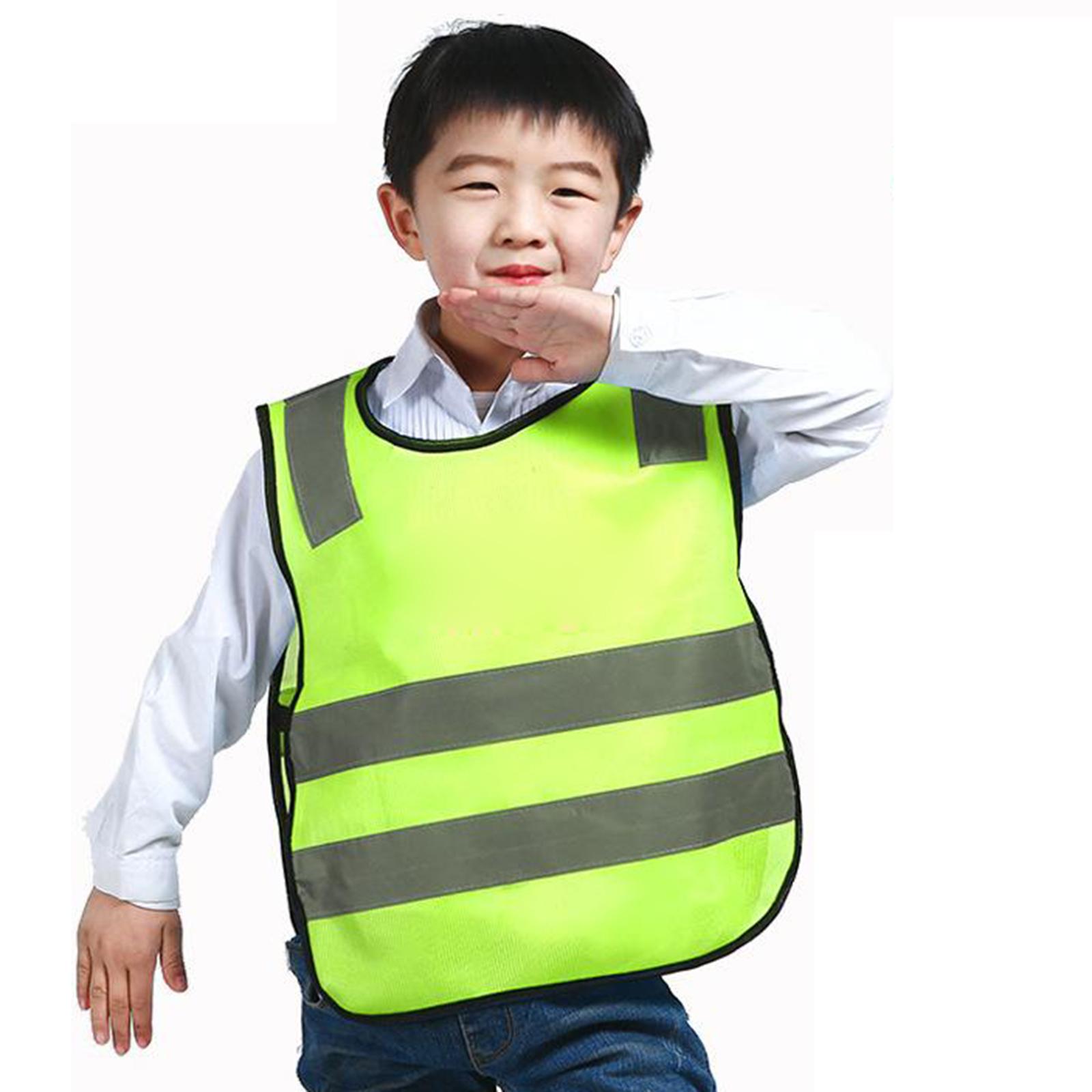 Kids Outdoor Vest - เสื้อกั๊กสะท้อนแสงสำหรับเด็ก เสื้อกั๊กทำงานตาข่ายมองเห็นได้ชัดเจน ระบายอากาศได้ดี เพื่อความปลอดภัยบนท้องถนนและกิจกรรมกลางแจ้ง