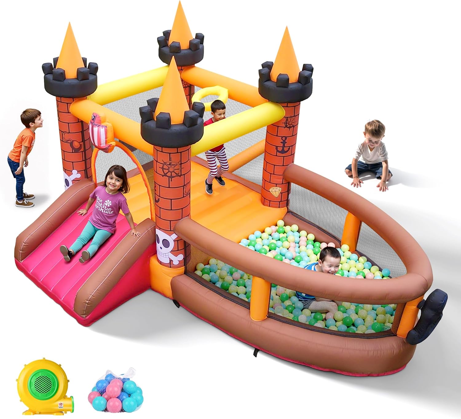 บ้านลมเป่าลมสำหรับเด็กอายุ 3-8 - Kids Outdoor Jumping Castle บทวิจารณ์และราคา