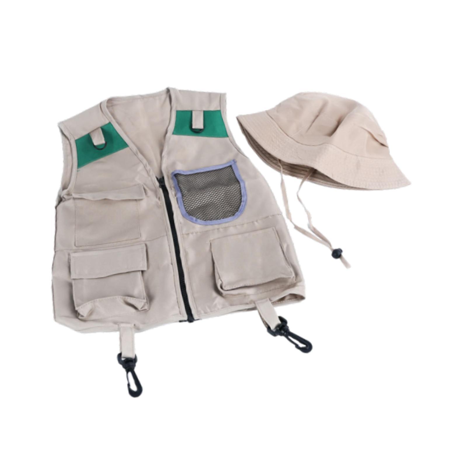 ชุดเสื้อกั๊กและหมวกนักสำรวจสำห - Kids Outdoor Vest บทวิจารณ์และราคา