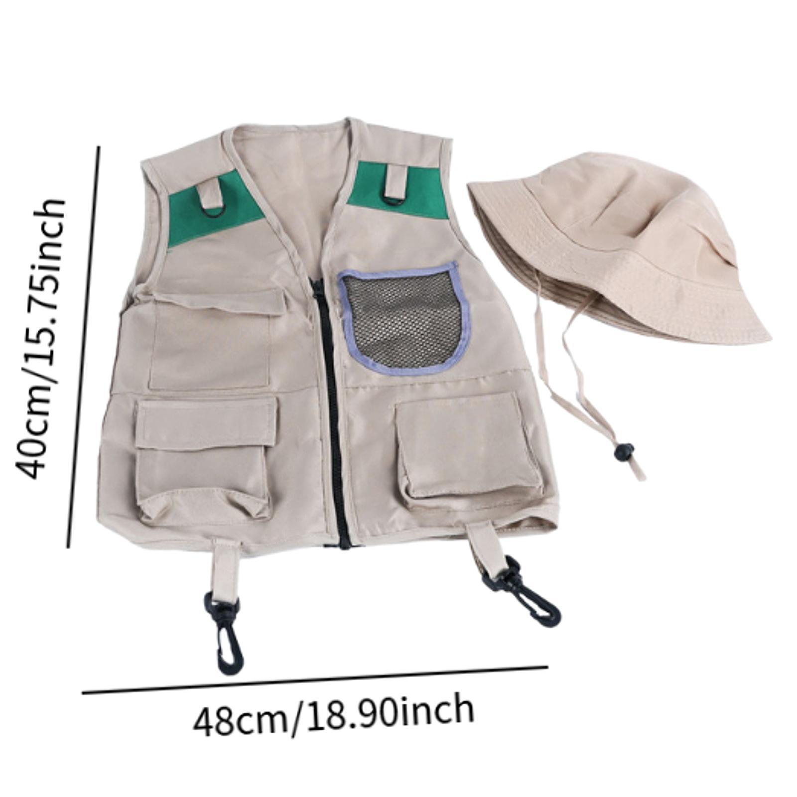 ชุดเสื้อกั๊กและหมวกนักสำรวจสำห - Kids Outdoor Vest บทวิจารณ์และราคา