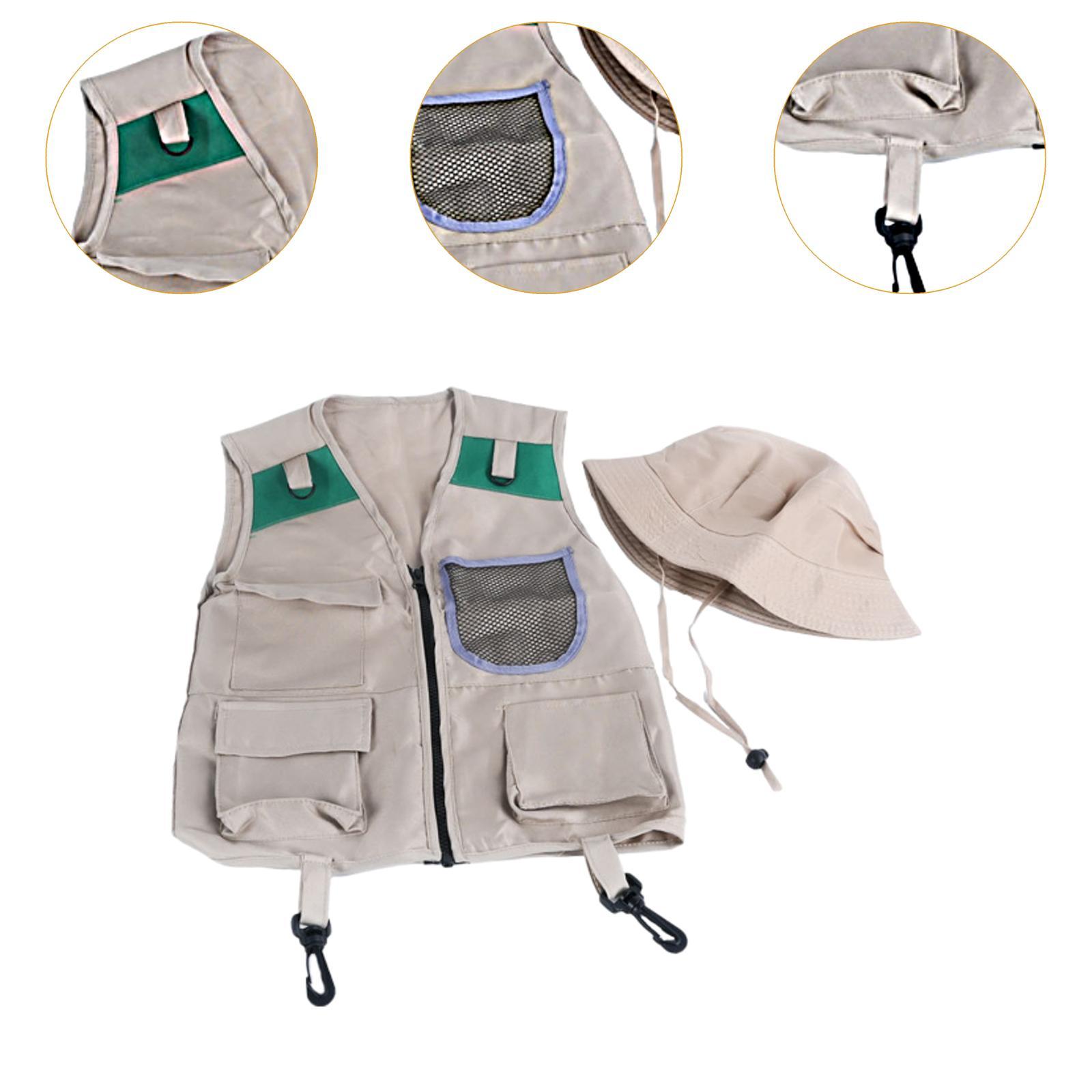 ชุดเสื้อกั๊กและหมวกนักสำรวจสำห - Kids Outdoor Vest บทวิจารณ์และราคา