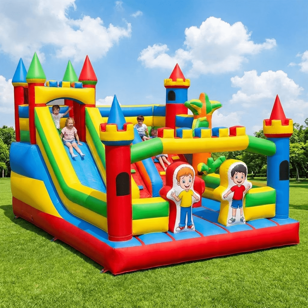 บ้านลมเป่าลมขนาดใหญ่แบบกำหนดเอ - Kids Outdoor Jumping Castle บทวิจารณ์และราคา