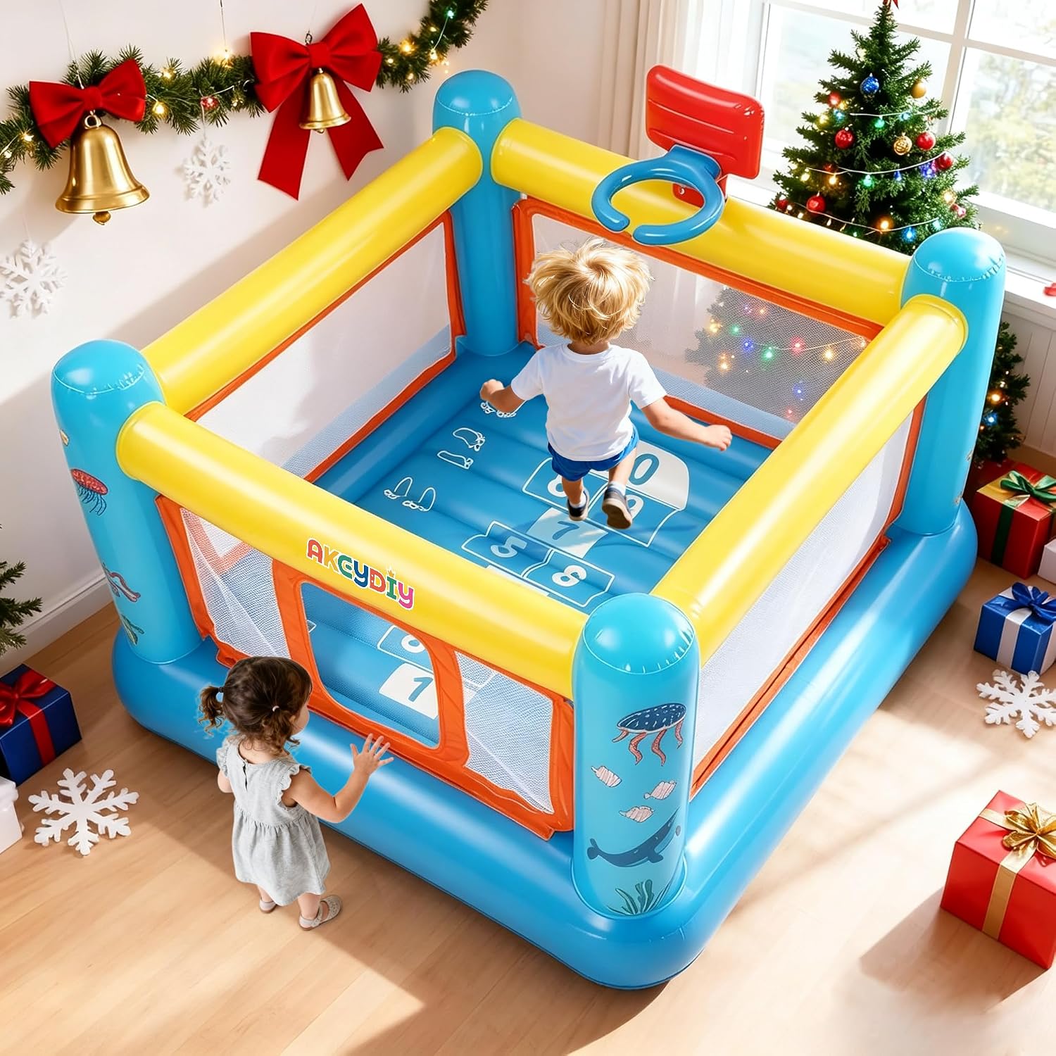 บ้านลมเป่าลม PVC สำหรับเด็กอาย - Kids Outdoor Jumping Castle บทวิจารณ์และราคา