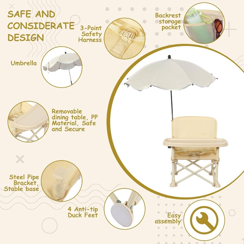 เก้าอี้ชายหาดสำหรับเด็กพร้อมร่ - Kids Outdoor Chair บทวิจารณ์และราคา