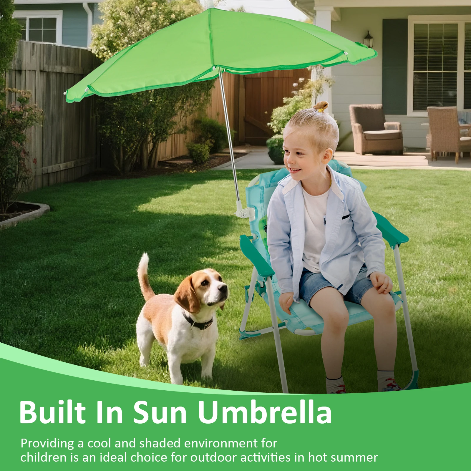 เก้าอี้ชายหาดพับได้สำหรับเด็ก  - Kids Outdoor Umbrella Chair บทวิจารณ์และราคา