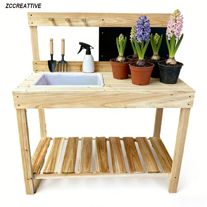 ZCCREATTIVE โต๊ะปลูกต้นไม้ไม้ส - Kids Outdoor Mud Table บทวิจารณ์และราคา
