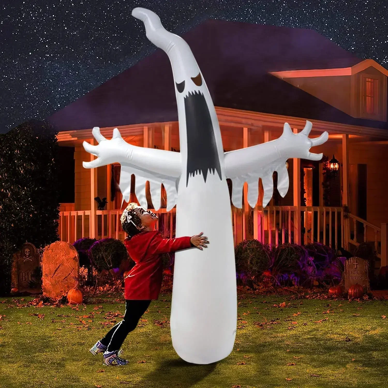 ฮาโลวีน Inflatable น่ากลัว Gho - Kids Outdoor Yard บทวิจารณ์และราคา