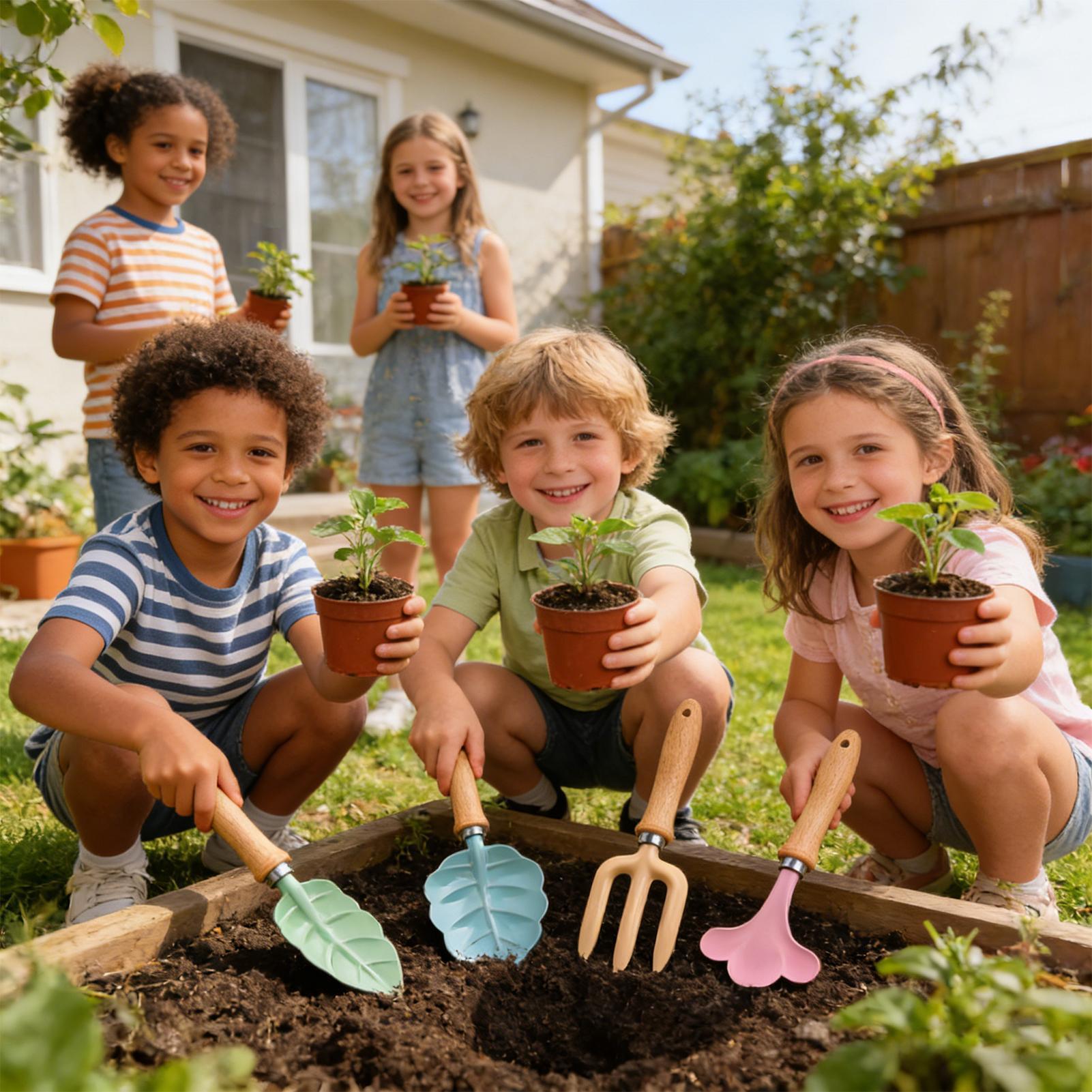 ชุดทำสวนสำหรับเด็ก 4 ชิ้น รูปท - Kids Outdoor Yard บทวิจารณ์และราคา