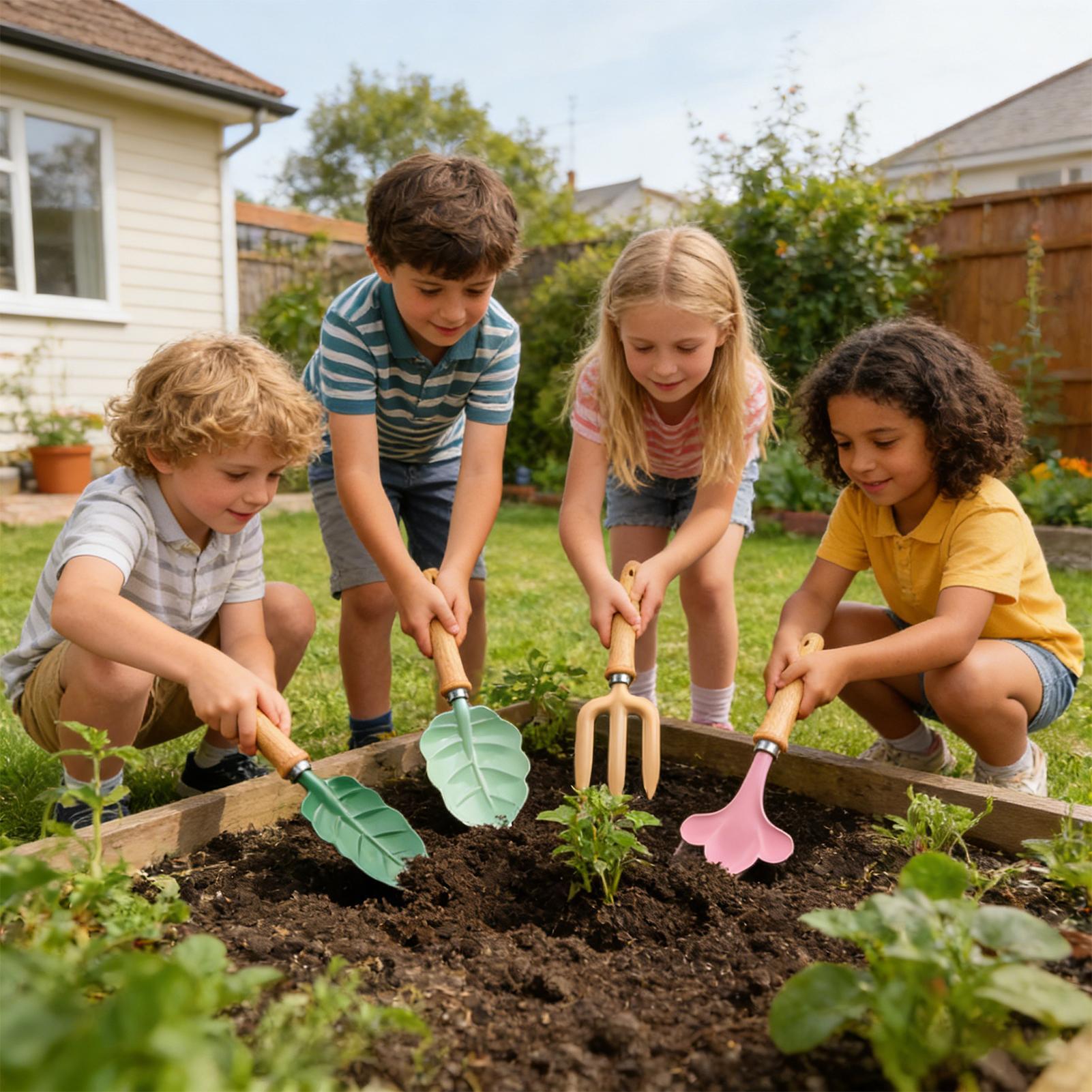 ชุดทำสวนสำหรับเด็ก 4 ชิ้น รูปท - Kids Outdoor Yard บทวิจารณ์และราคา