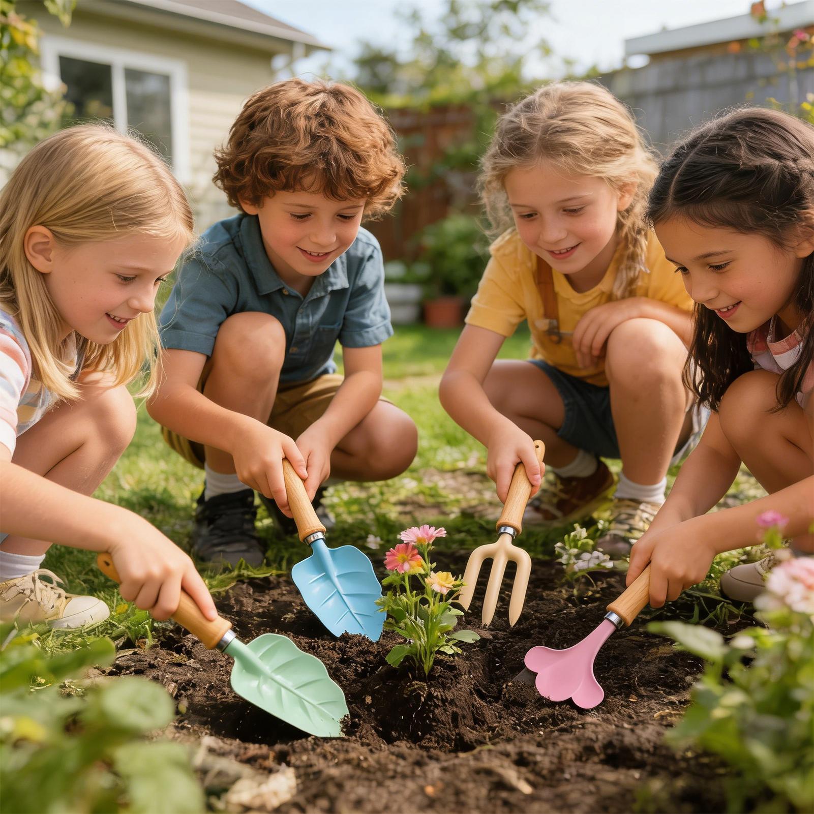 ชุดทำสวนสำหรับเด็ก 4 ชิ้น รูปท - Kids Outdoor Yard บทวิจารณ์และราคา
