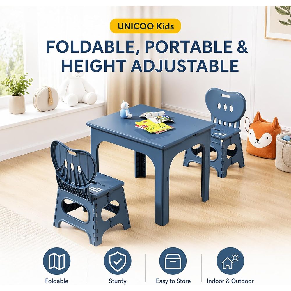 ชุดโต๊ะและเก้าอี้พับได้ โต๊ะกิ - Kids Outdoor Chair บทวิจารณ์และราคา