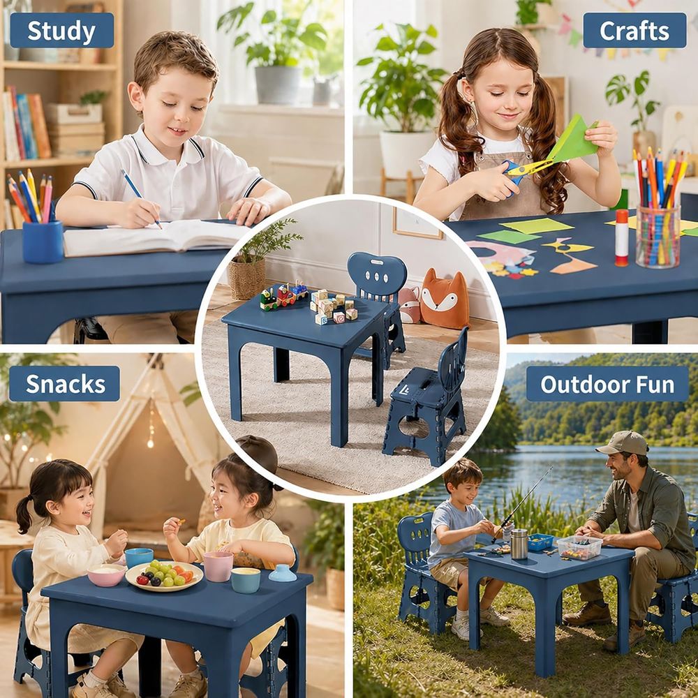 ชุดโต๊ะและเก้าอี้พับได้ โต๊ะกิ - Kids Outdoor Chair บทวิจารณ์และราคา