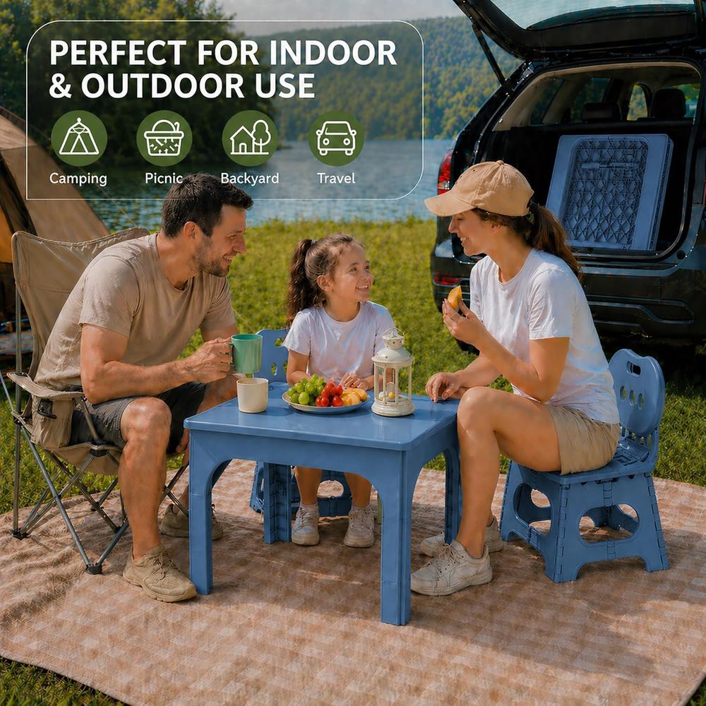ชุดโต๊ะและเก้าอี้พับได้ โต๊ะกิ - Kids Outdoor Chair บทวิจารณ์และราคา