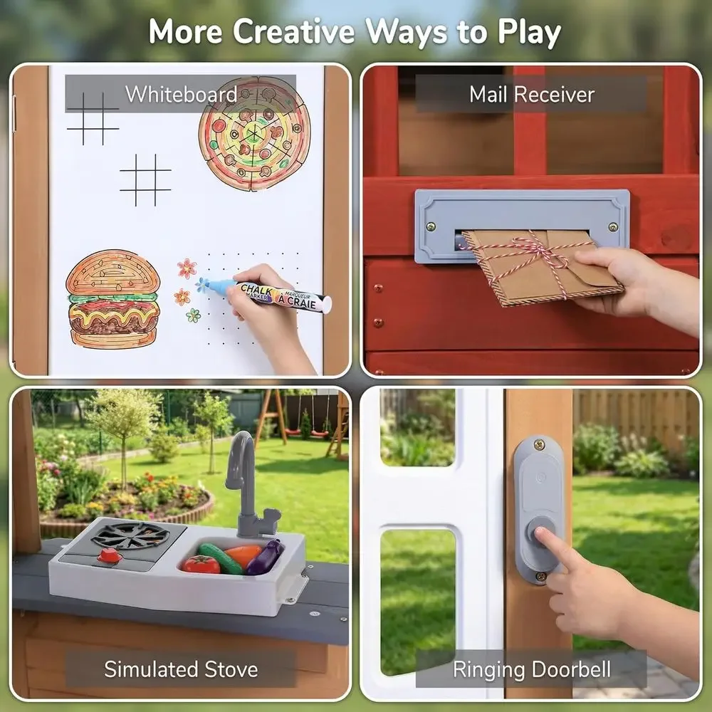 บ้านเด็กเล่นกลางแจ้งทำจากไม้,  - Kids Outdoor Play Table บทวิจารณ์และราคา