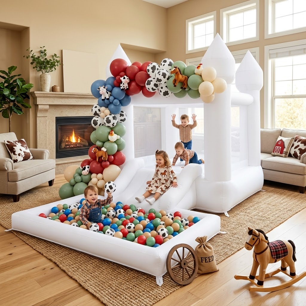 บ้านลมเป่าลมสีขาวขนาด 12 ฟุต ย - Kids Outdoor Wendy House บทวิจารณ์และราคา