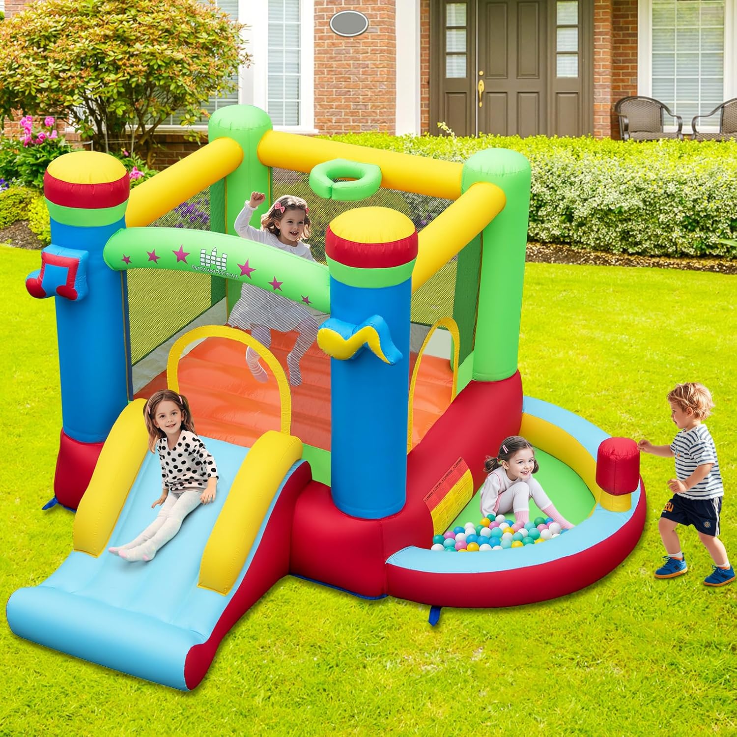 บ้านลมพร้อมบ่อบอล, บ้านลมสำหรั - Kids Outdoor Jump House บทวิจารณ์และราคา