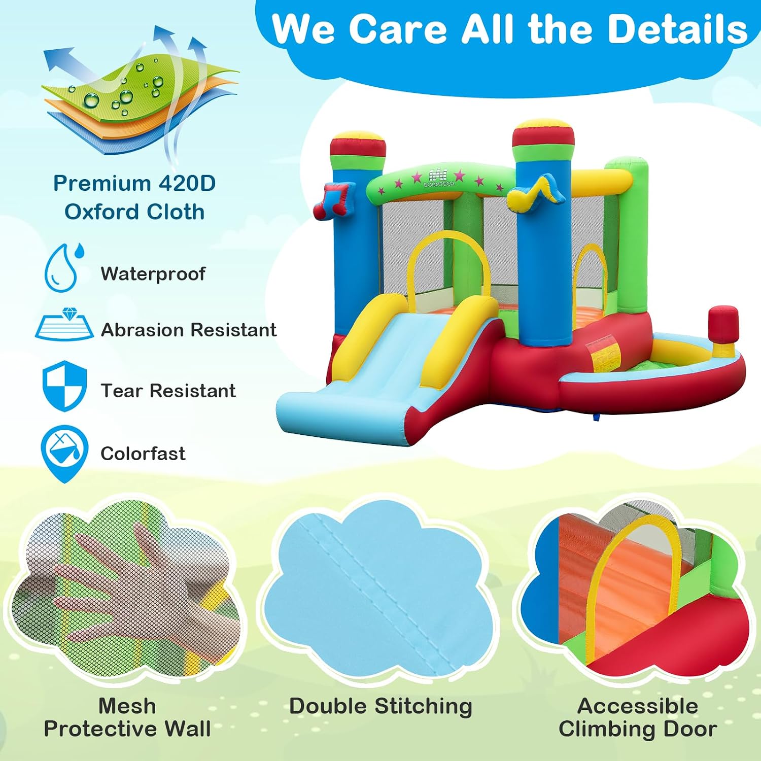 บ้านลมพร้อมบ่อบอล, บ้านลมสำหรั - Kids Outdoor Jump House บทวิจารณ์และราคา