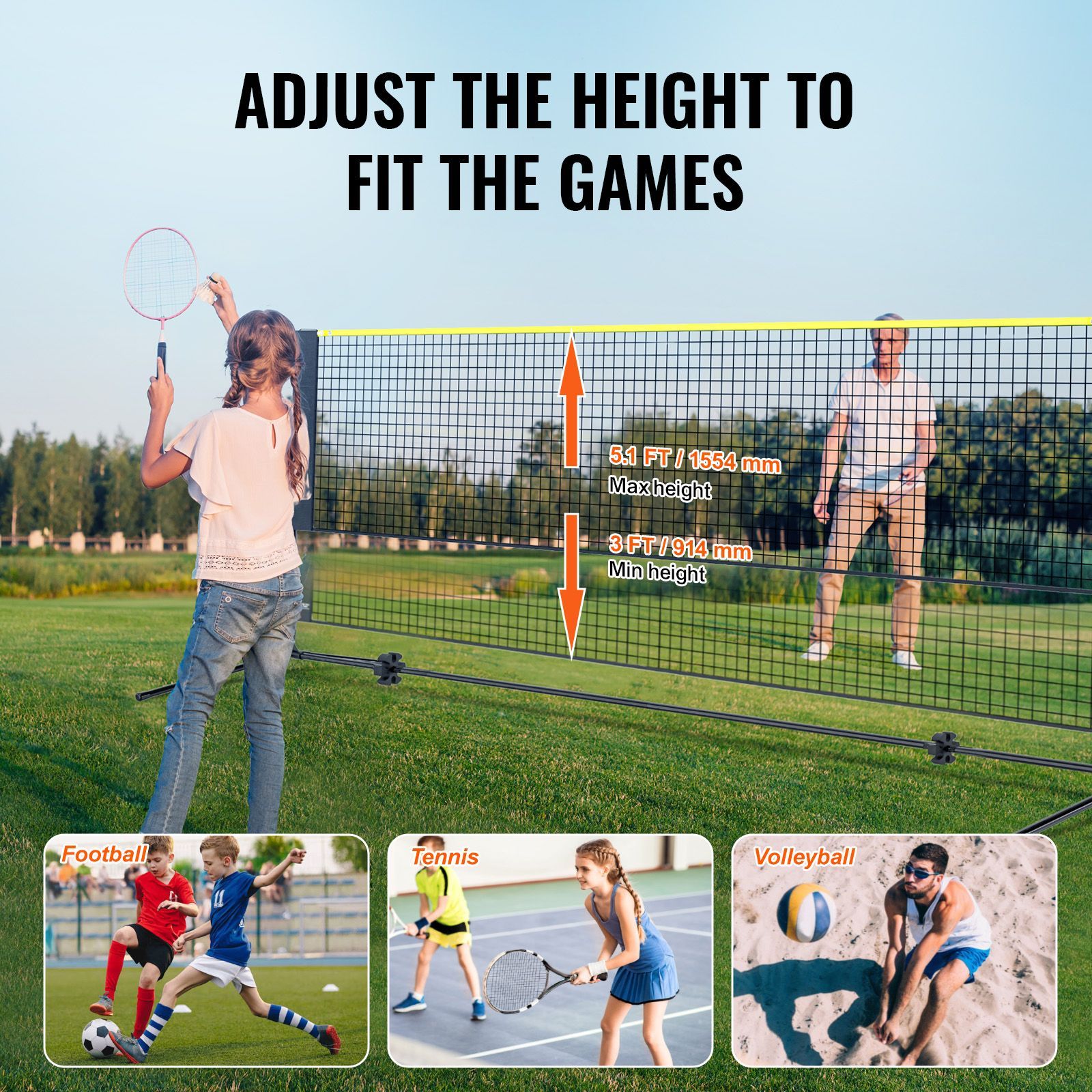 ตาข่ายแบดมินตัน, ตาข่ายวอลเลย์ - Kids Outdoor Volleyball บทวิจารณ์และราคา